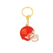 USC Trojans Cardinal Tommy Head Football Brass Key Chain